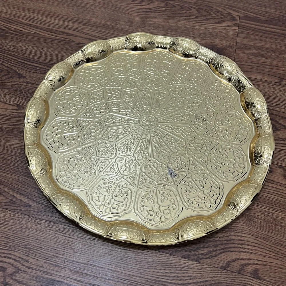 Gold Turkish Moroccan Serving Tray